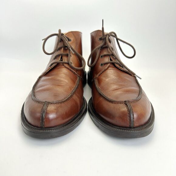 VENTURINI Chukka Boots Mens Sz 12 D Brown Leather Apron Split Toe Vintage Italy main image 4